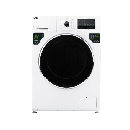 تصویر  ماشین لباسشویی سام مدل Q1475W ظرفیت 8 کیلوگرم رنگ سفید