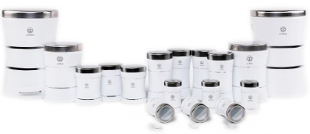 تصویر  سرویس آشپزخانه ۱۷ پارچه اورانوس مدل کلاسیک رنگ سفید با درب استیل