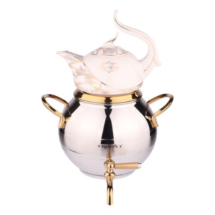 کتری و قوری پایه چوبی کروپ ست مدل السا کد 908