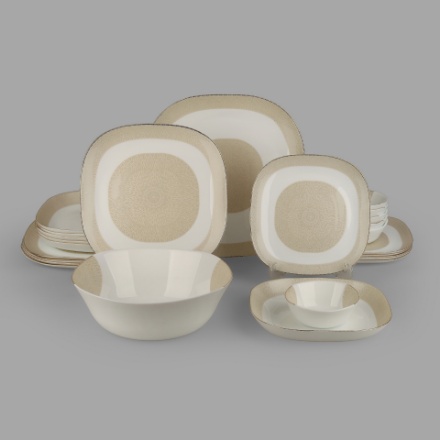 سرویس آرکوپال 26 پارچه لنوکس مدل مربع کورل کندی زیتونی